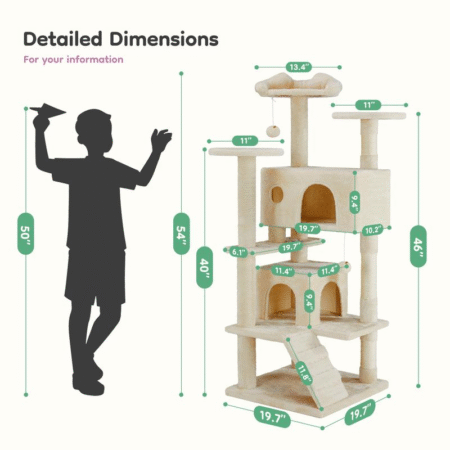 Multi-Level Cat Tree Tower with Scratching Posts