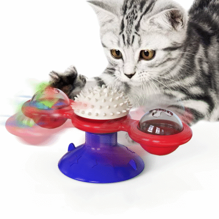 Multifunctional Cat Toy with Glowing Ball & Catnip, Suction Cup Design, Interactive Play & Teeth Massage
