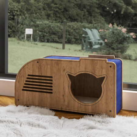 Lucky Modern Cat House with Scratching Carpet